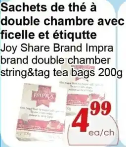 Marche C&T Joy Share Brand Impra brand double chamber string&tag tea bags offer
