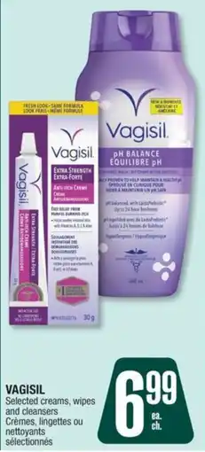 Jean Coutu Vagisil selected creams, wipes and cleansers offer