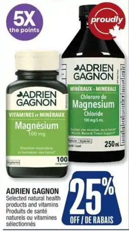 Jean Coutu Adrien Gagnon selected natural health products and vitamins offer
