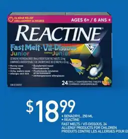 Jean Coutu Reactine fast melt vit-dissous junior offer