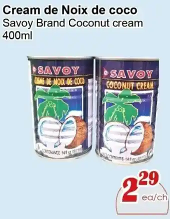 Savoy coconut cream