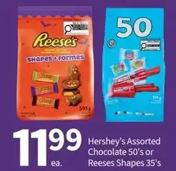 Pharmasave Hershey's Assorted Chocolate 50's or Reese's Shapes 35's offer
