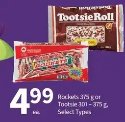Pharmasave Candy Rolls Rockets or Tootsie Roll offer