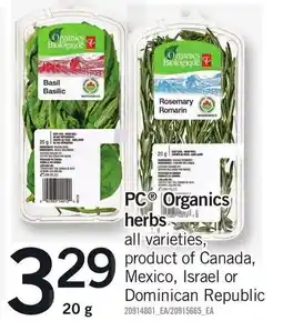 Loblaws PC Organics herbs offer