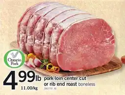 Loblaws Ontario Pork pork loin center cut or rib end roast boneless offer