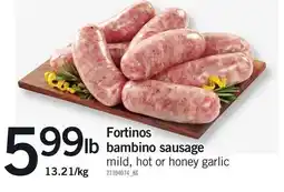 Loblaws Fortinos bambino sausage offer