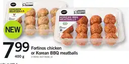 Loblaws Fortinos chicken or Korean BBQ meatballs offer