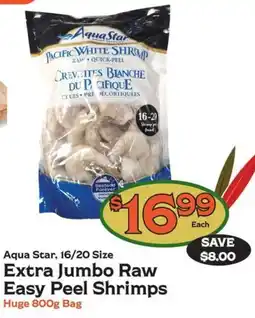 The Garden Basket Aqua Star extra jumbo raw easy peel shrimps offer