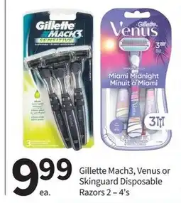 Pharmasave Gillette Mach3 or Venus or Skinguard Disposable Razors offer