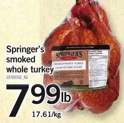 Loblaws Springer's smoked whole turkey offer