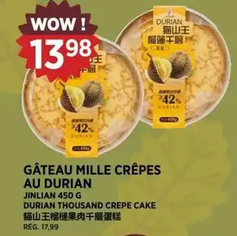 Jinlian durian thousand crepe cake