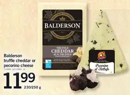 Loblaws Balderson truffle cheddar or pecorino cheese offer