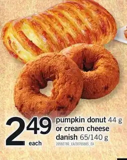 Loblaws pumpkin donut or cream cheese danish offer