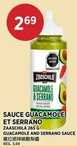 Kim Phat Zaaschila guacamole and serrano sauce offer