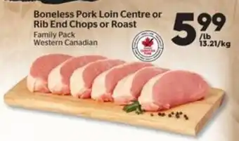 Boneless Pork Loin Centre or Rib End Chops or Roast