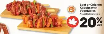 Beef or Chicken Kabobs with Vegetables