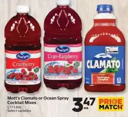 Calgary Co-op Mott's Clamato or Ocean Spray Cocktail Mixes offer