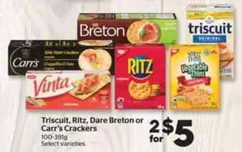 Triscuit, Ritz, Dare Breton or Carr's Crackers