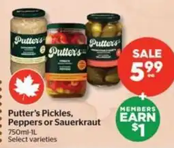 Calgary Co-op Putter's Pickles, Peppers or Sauerkraut offer