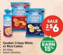Calgary Co-op Quaker Crispy Minis or Rice Cakes offer