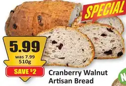 Starsky Cranberry Walnut Artisan Bread offer