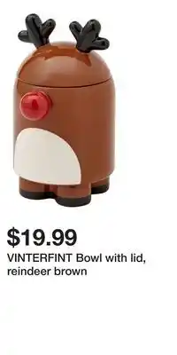 IKEA VINTERFINT Bowl with lid, reindeer brown offer