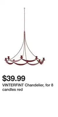 IKEA VINTERFINT Chandelier, for 8 candles red offer