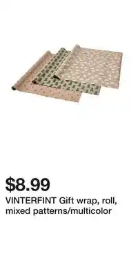 IKEA VINTERFINT Gift wrap, roll, mixed patterns/multicolor offer