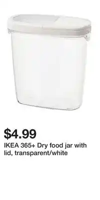IKEA IKEA 365+ Dry food jar with lid, transparent/white offer