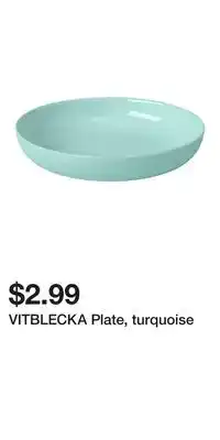 IKEA VITBLECKA Plate, turquoise offer