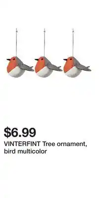 IKEA VINTERFINT Tree ornament, bird multicolor offer