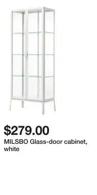 IKEA MILSBO Glass-door cabinet, white offer