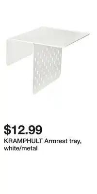 IKEA KRAMPHULT Armrest tray, white/metal offer