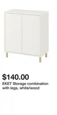 IKEA EKET Storage combination with legs, white/wood offer