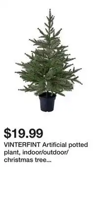 IKEA VINTERFINT Artificial potted plant, indoor/outdoor/christmas tree green offer
