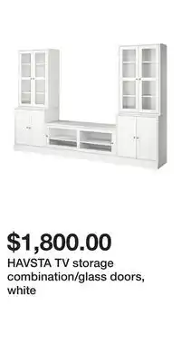 IKEA HAVSTA TV storage combination/glass doors, white offer