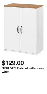 IKEA SKRUVBY Cabinet with doors, white offer