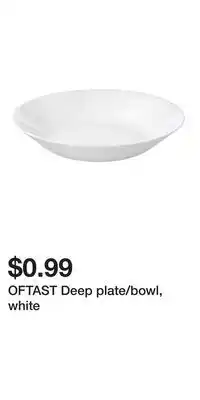 IKEA OFTAST Deep plate/bowl, white offer