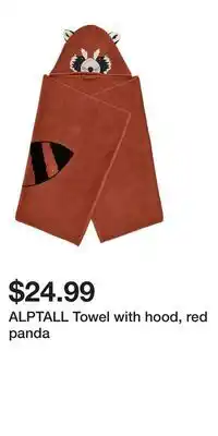 IKEA ALPTALL Towel with hood, red panda offer