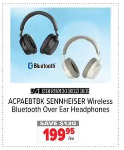 2001 Audio Video ACPAEBTBK SENNHEISER Wireless Bluetooth Over Ear Headphones offer