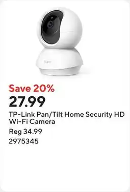 Staples TP-Link Pan/Tilt Home Security HD Wi-Fi Camera offer