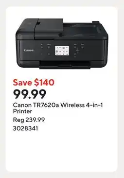 Staples Canon TR7620a Wireless 4-in-1 Printer offer