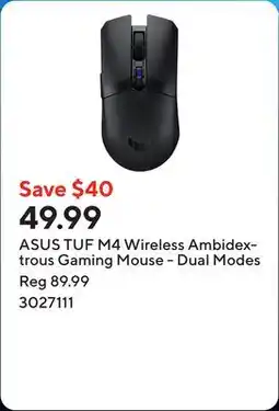 Staples ASUS TUF M4 Wireless Ambidextrous Gaming Mouse - Dual Modes offer