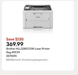 Staples Brother HLL3280CDW Laser Printer offer