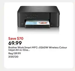 Staples Brother Work Smart MFC-J1260W Wireless Colour Inkjet All-in-One Printer offer