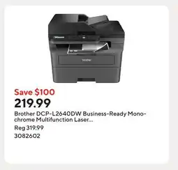 Staples Brother DCP-L2640DW Business-Ready Monochrome Multifunction Laser Printer offer
