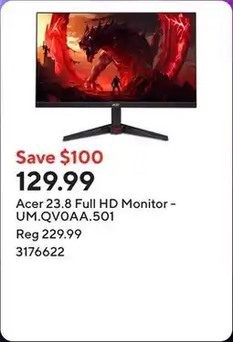 Staples Acer 23.8 Full HD Monitor - UM.QV0AA.501 offer