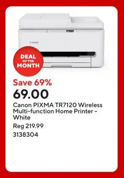 Staples Canon PIXMA TR7120 Wireless Multi-function Home Printer – White offer