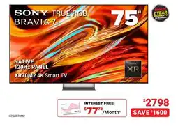 Visions Electronics SONY TRUE RGB BRAVIA 7 NATIVE 120Hz PANEL XR70M2 4K Smart TV offer