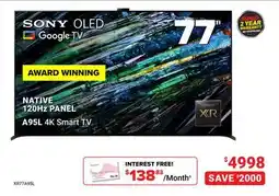 Visions Electronics SONY OLED Google TV 77 offer